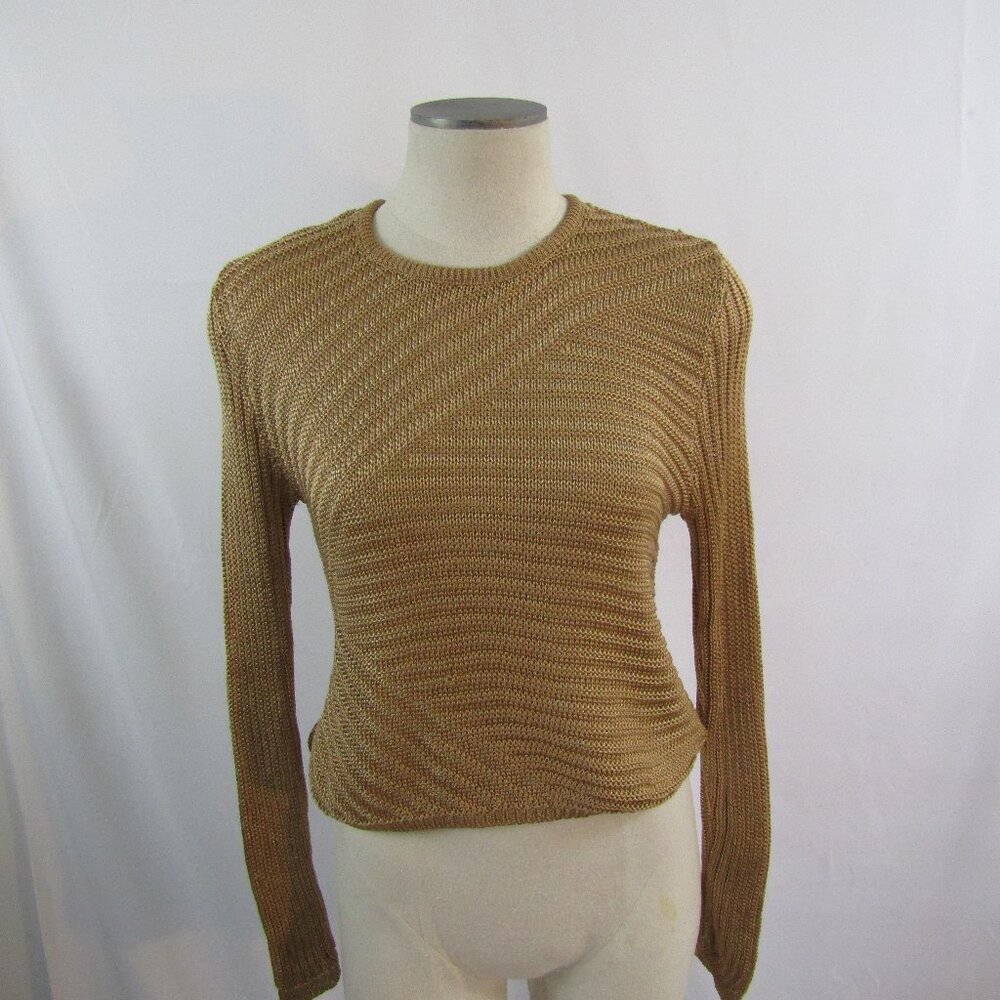 Gerand Darel Long Sleeve Gold Open Knit Women Sweater size 3